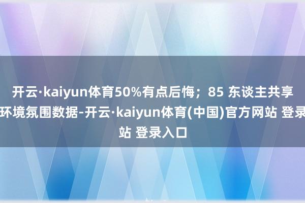 开云·kaiyun体育50%有点后悔；85 东谈主共享责任环境氛围数据-开云·kaiyun体育(中国)官方网站 登录入口