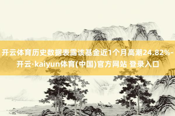 开云体育历史数据表露该基金近1个月高潮24.82%-开云·kaiyun体育(中国)官方网站 登录入口