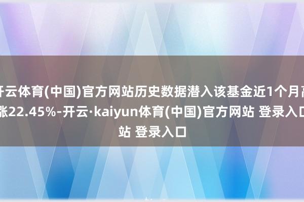 开云体育(中国)官方网站历史数据潜入该基金近1个月高涨22.45%-开云·kaiyun体育(中国)官方网站 登录入口